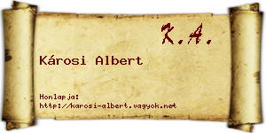 Károsi Albert névjegykártya