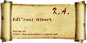 Károsi Albert névjegykártya