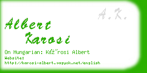albert karosi business card